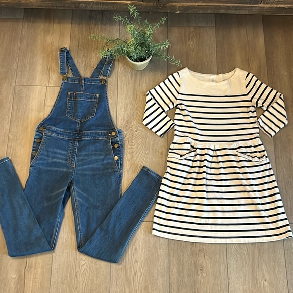 Crewcuts Other - ((2 PIECE)) GIRLS CREWCUTS FALL BUNDLE OVERALLS AND SWEATSHIRT DRESS SIZE 14